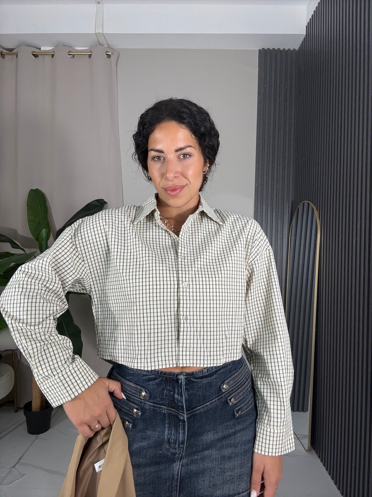Camicia corta quadri