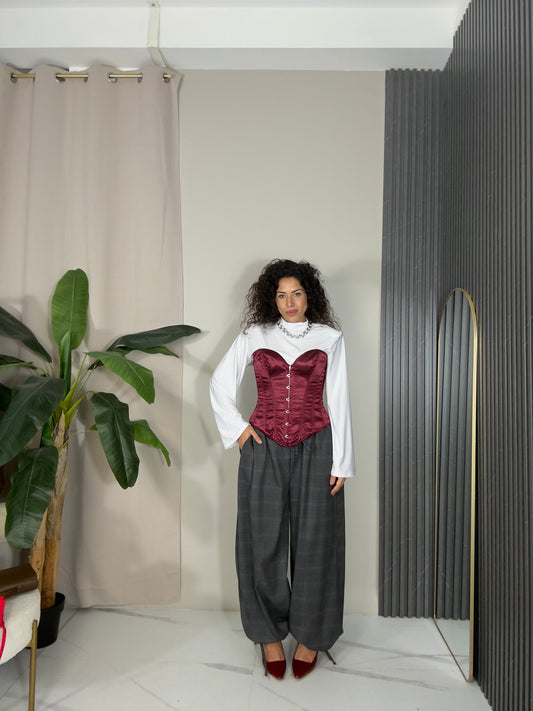 Pantalone tartan grey