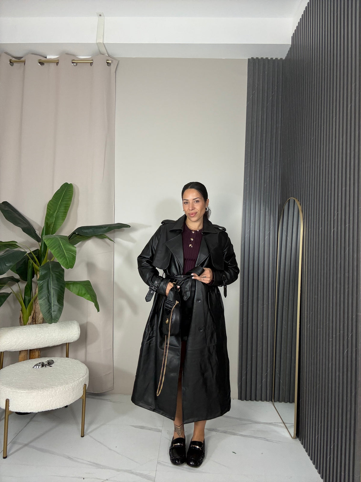 Trench in pelle