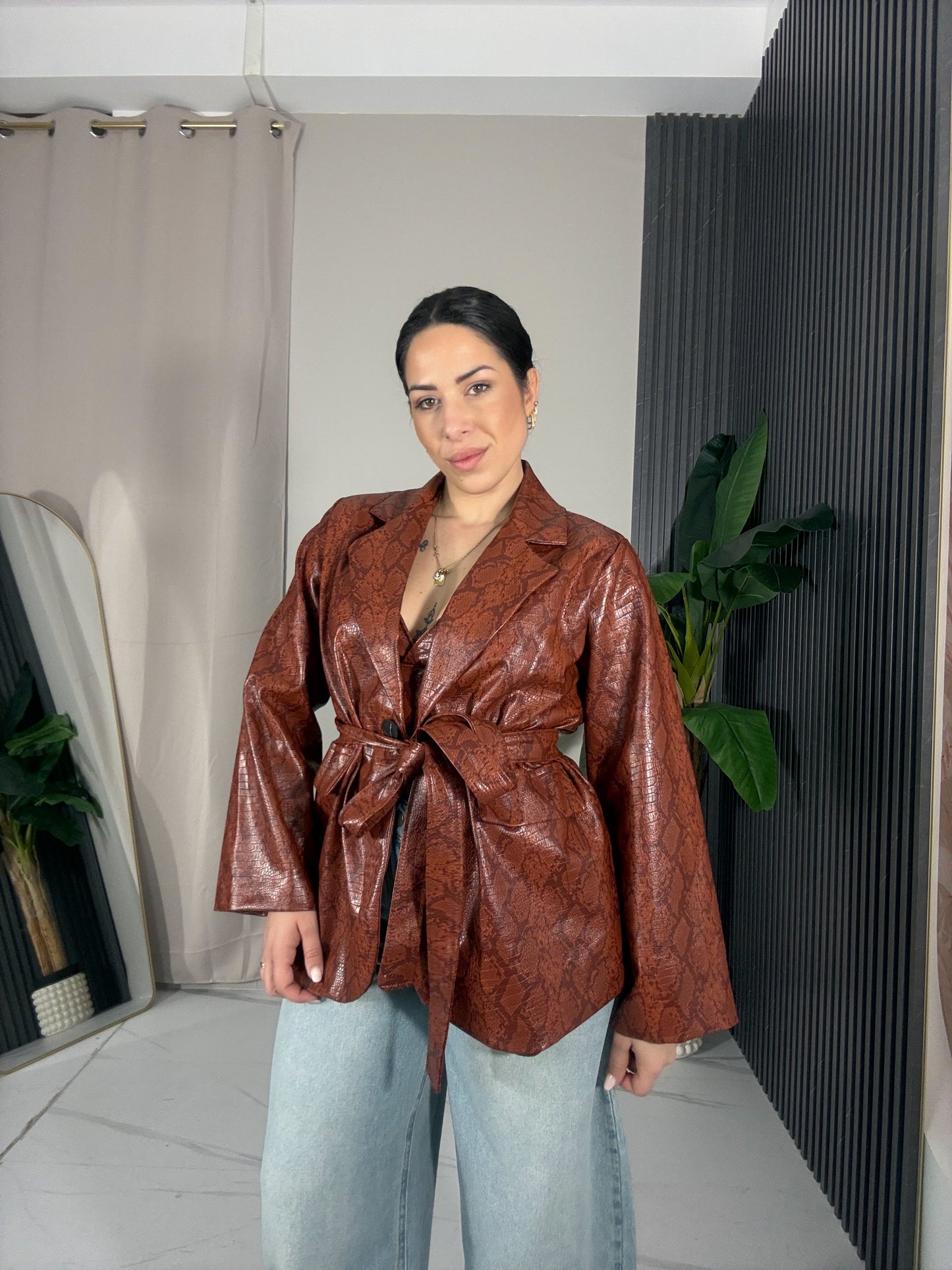 Blazer pitonata arancione