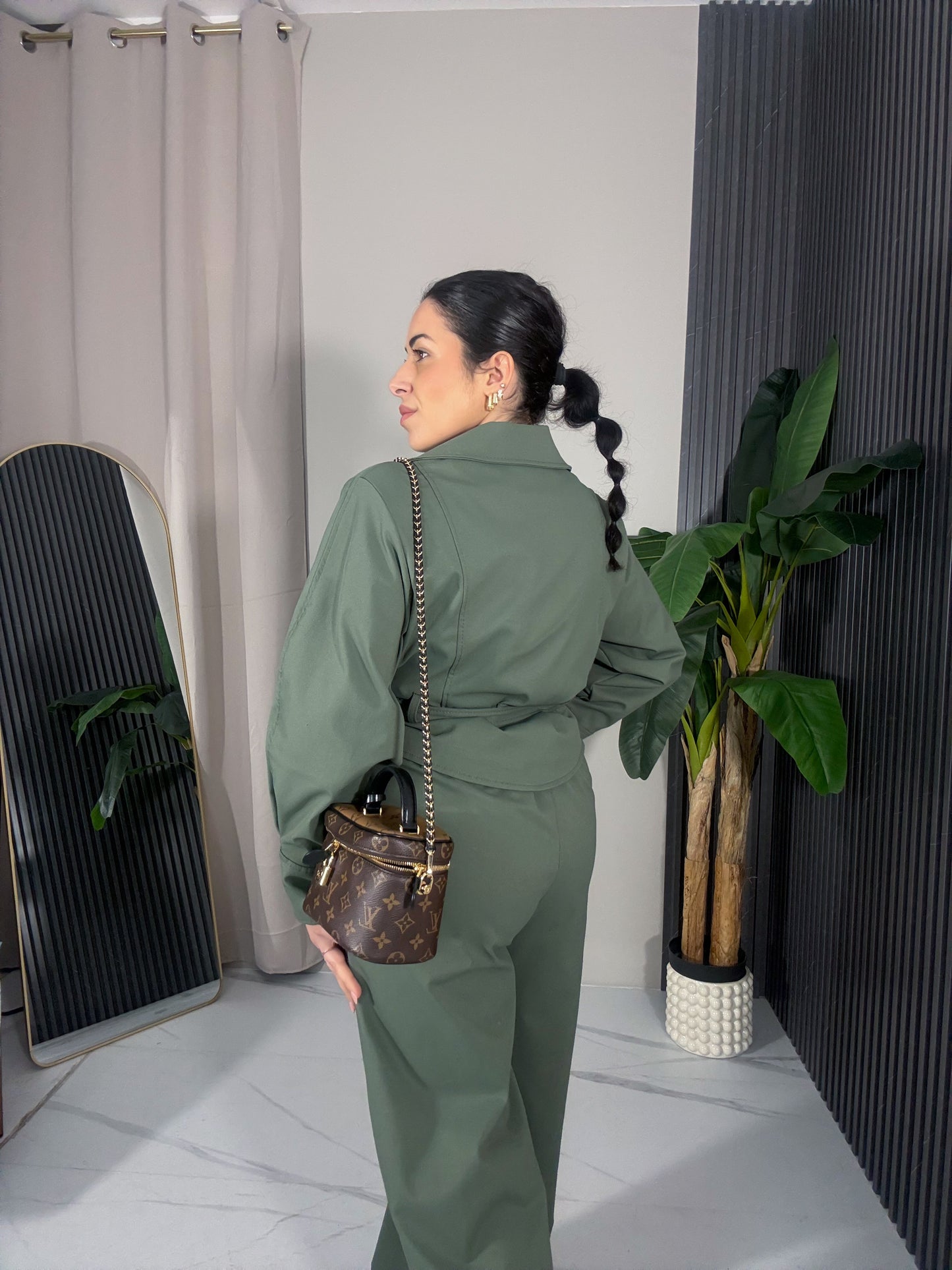 Giacca Verde con Cintura