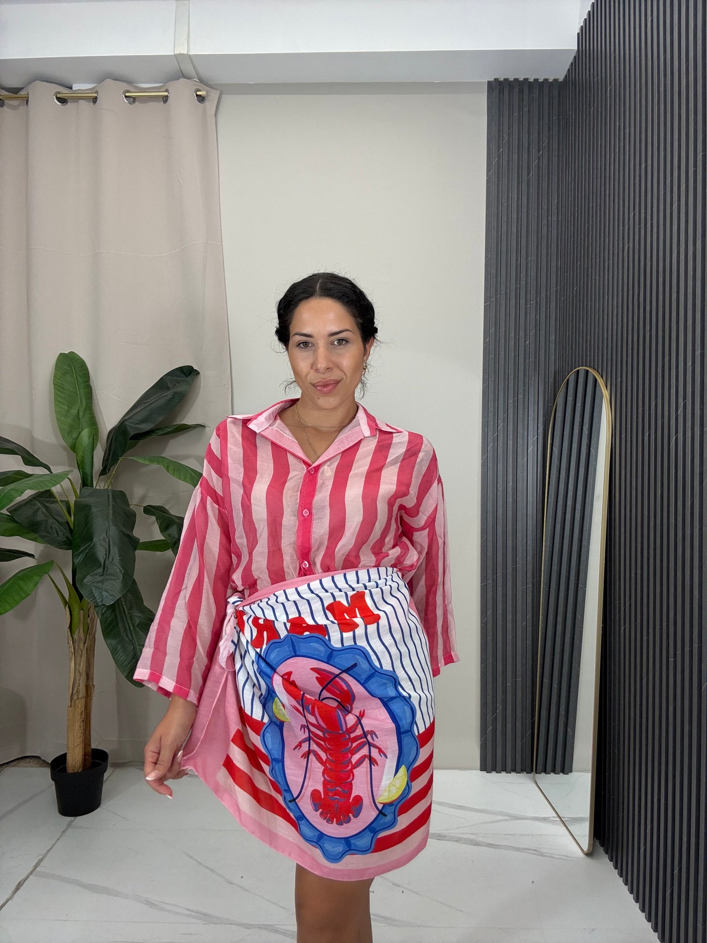 Camicia righe rosa/fucsia