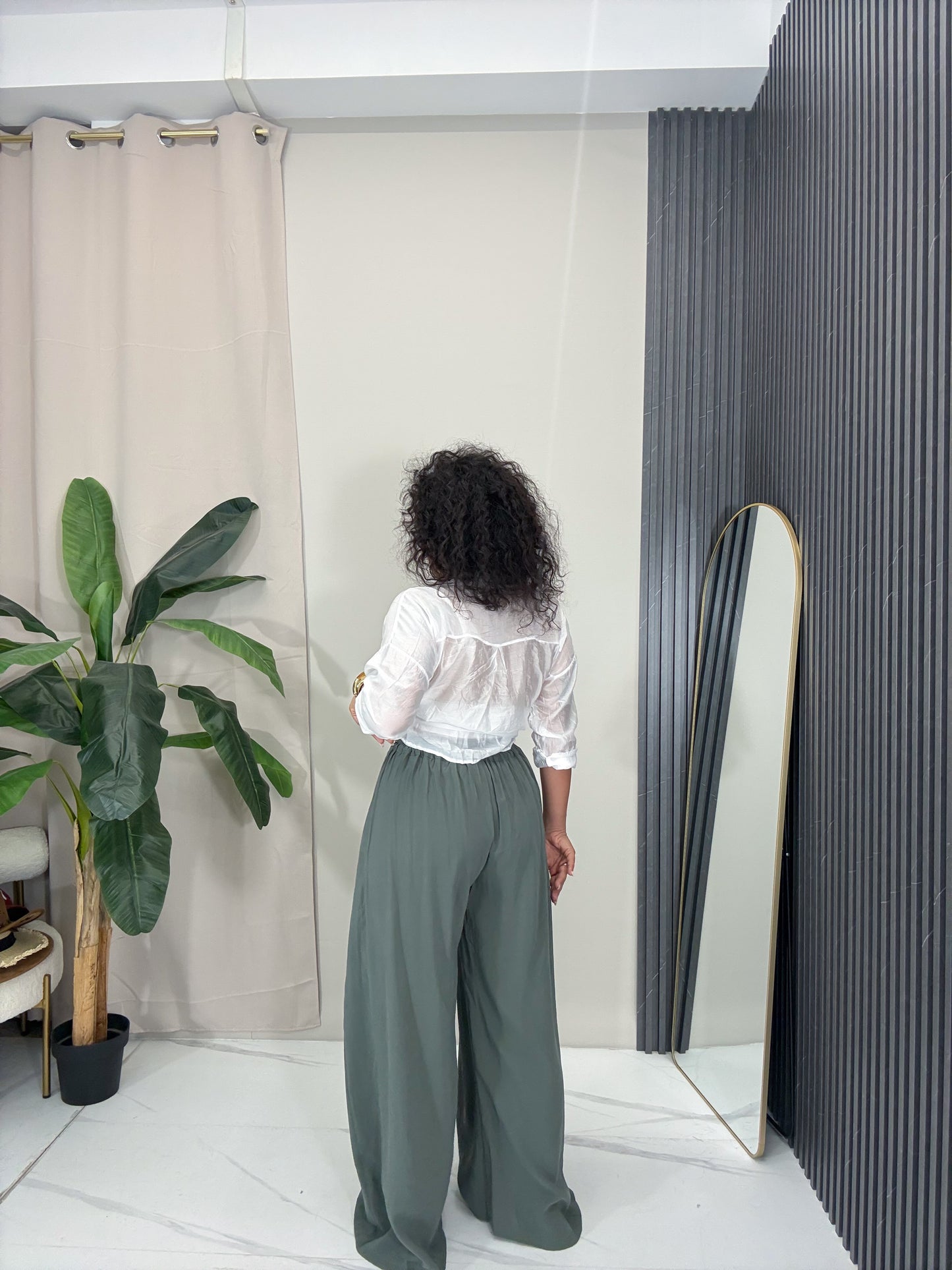 Pantalone palazzo verde