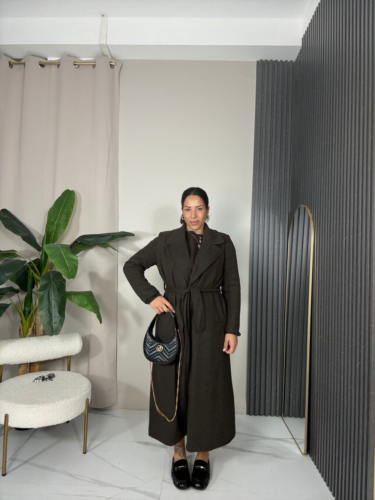 Cappotto lungo marrone