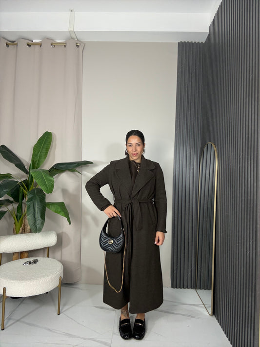 Cappotto lungo marrone