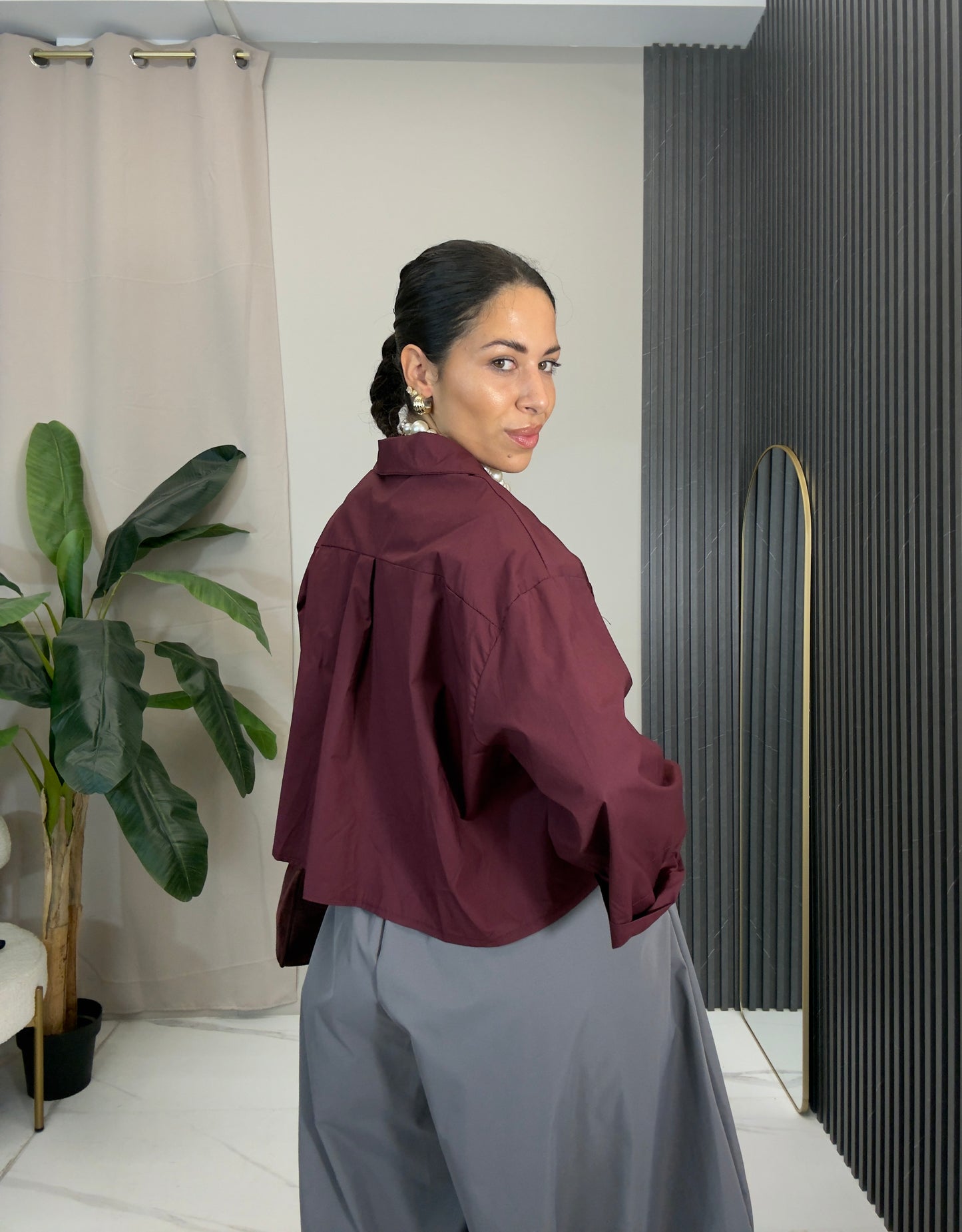 Camicia crop over