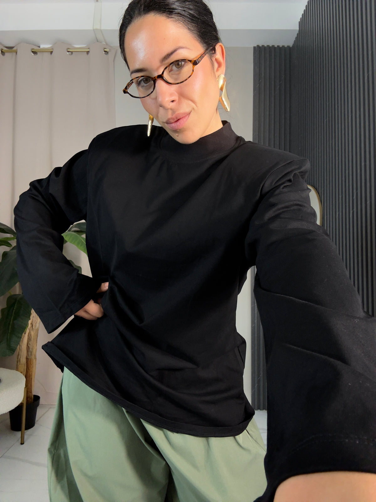 Maglia Strutturata Oversize nera