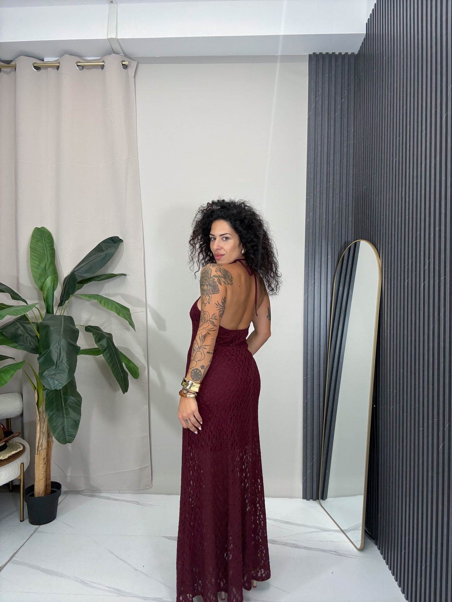 Abito pizzo Bordeaux