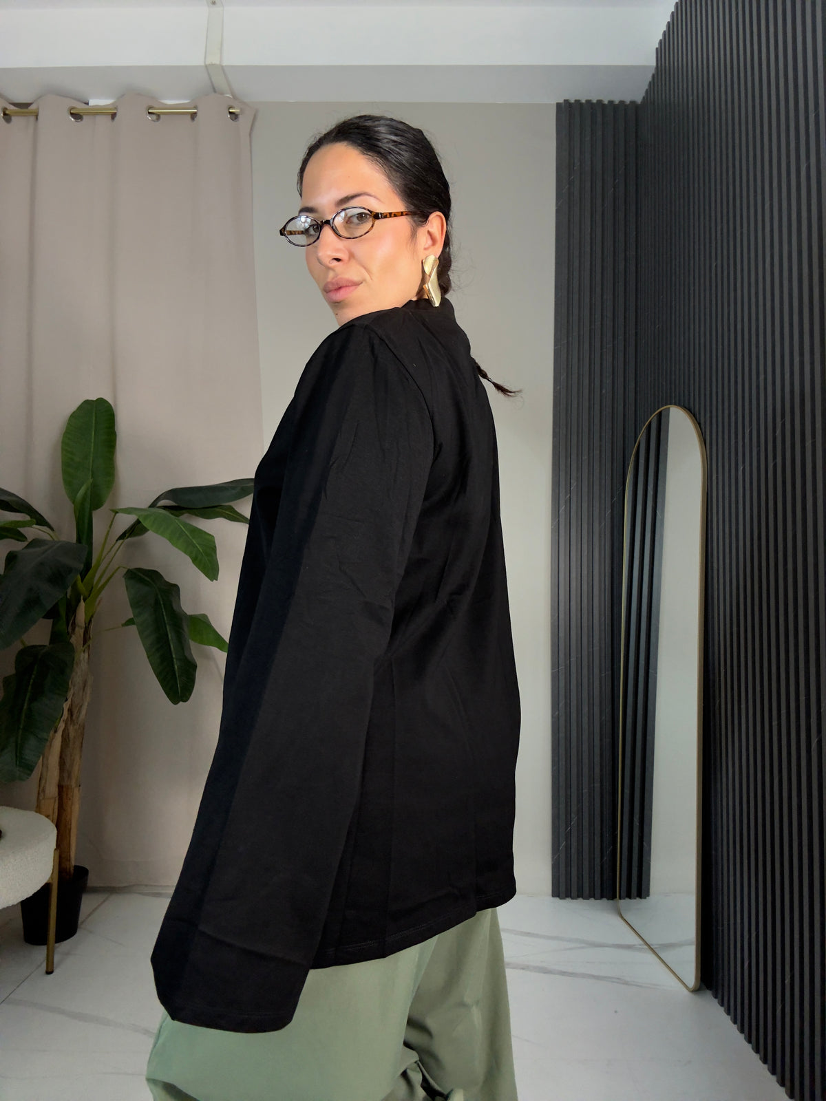 Maglia Strutturata Oversize nera