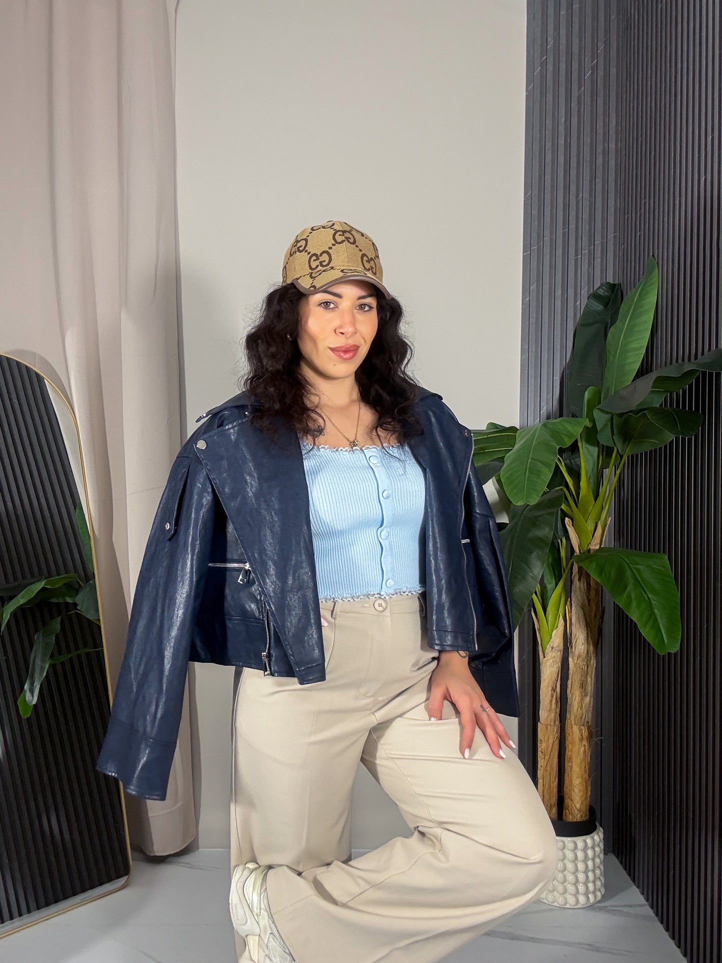 Giacca in pelle Blue