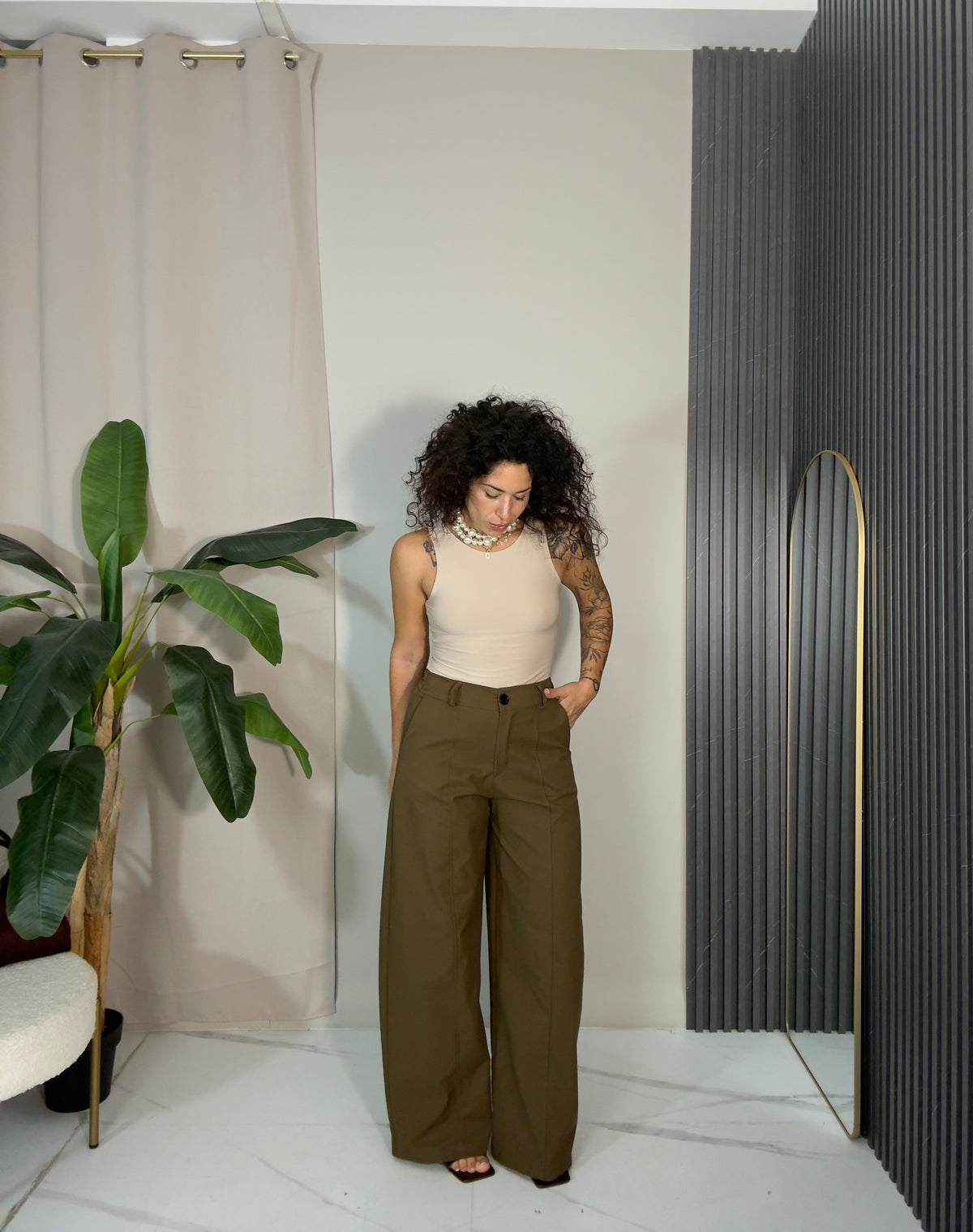 Pantalone sartoriale Khaki