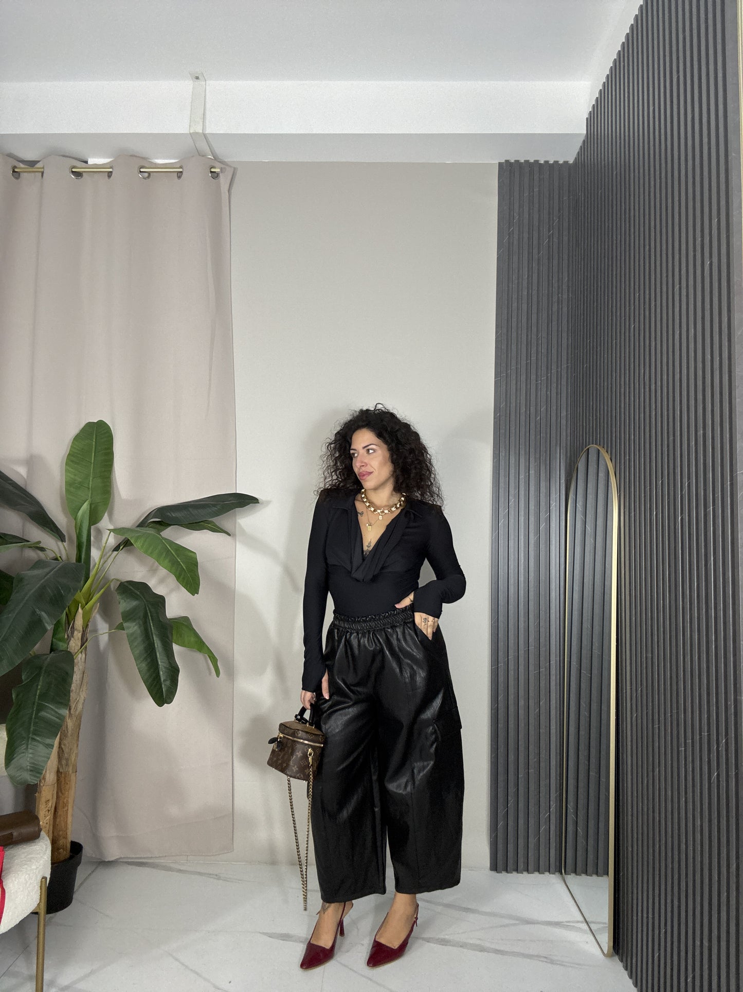 Pantalone in pelle