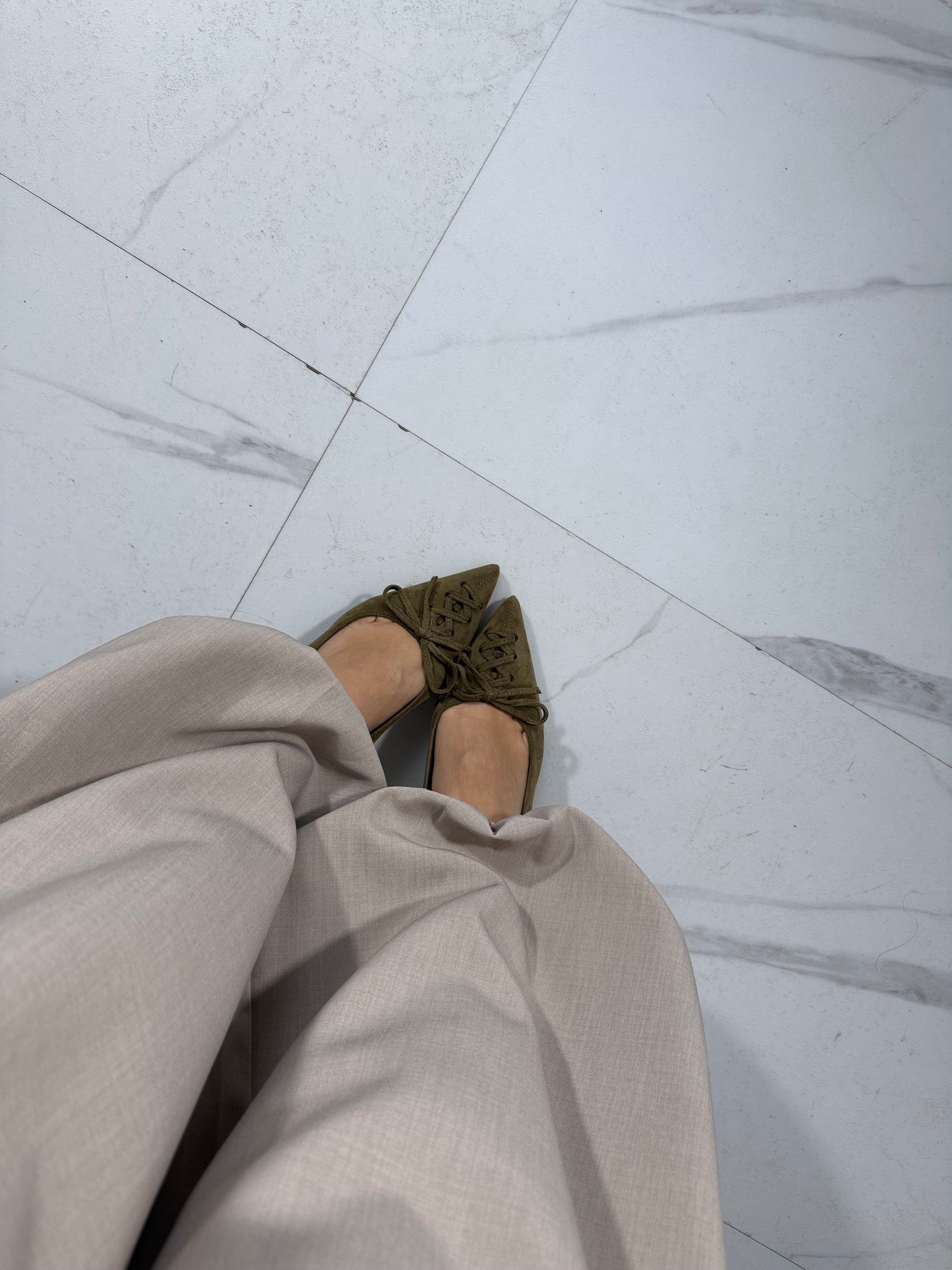 Décolleté suede green