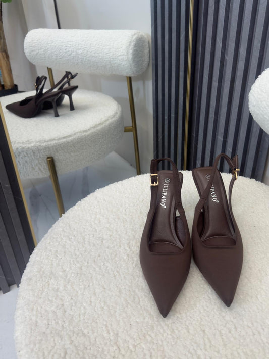 Décolleté Slingback marrone cioccolato