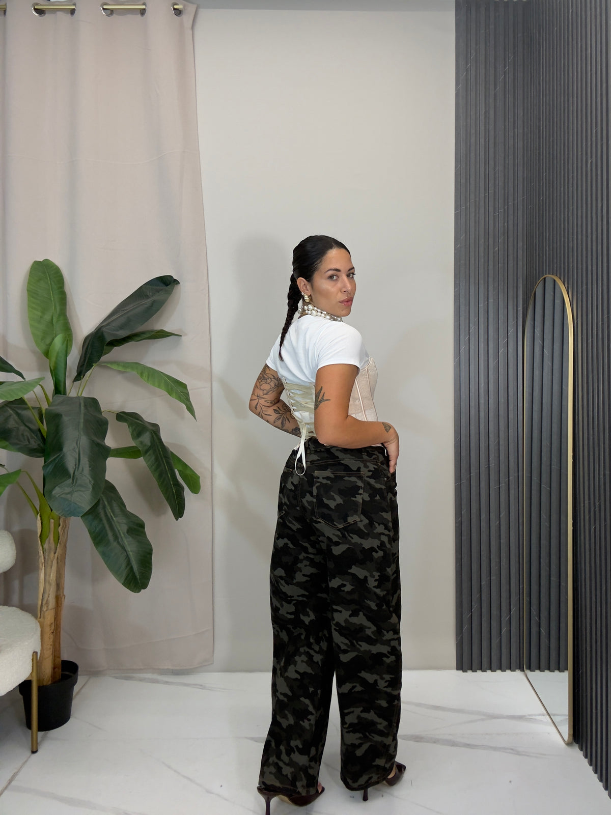 Jeans military balloon elasticizzato