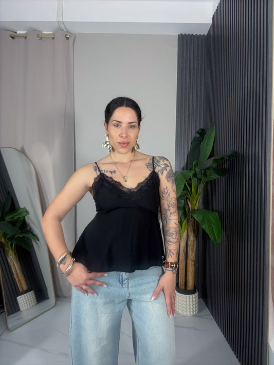 Canotta Lingerie pizzo nero
