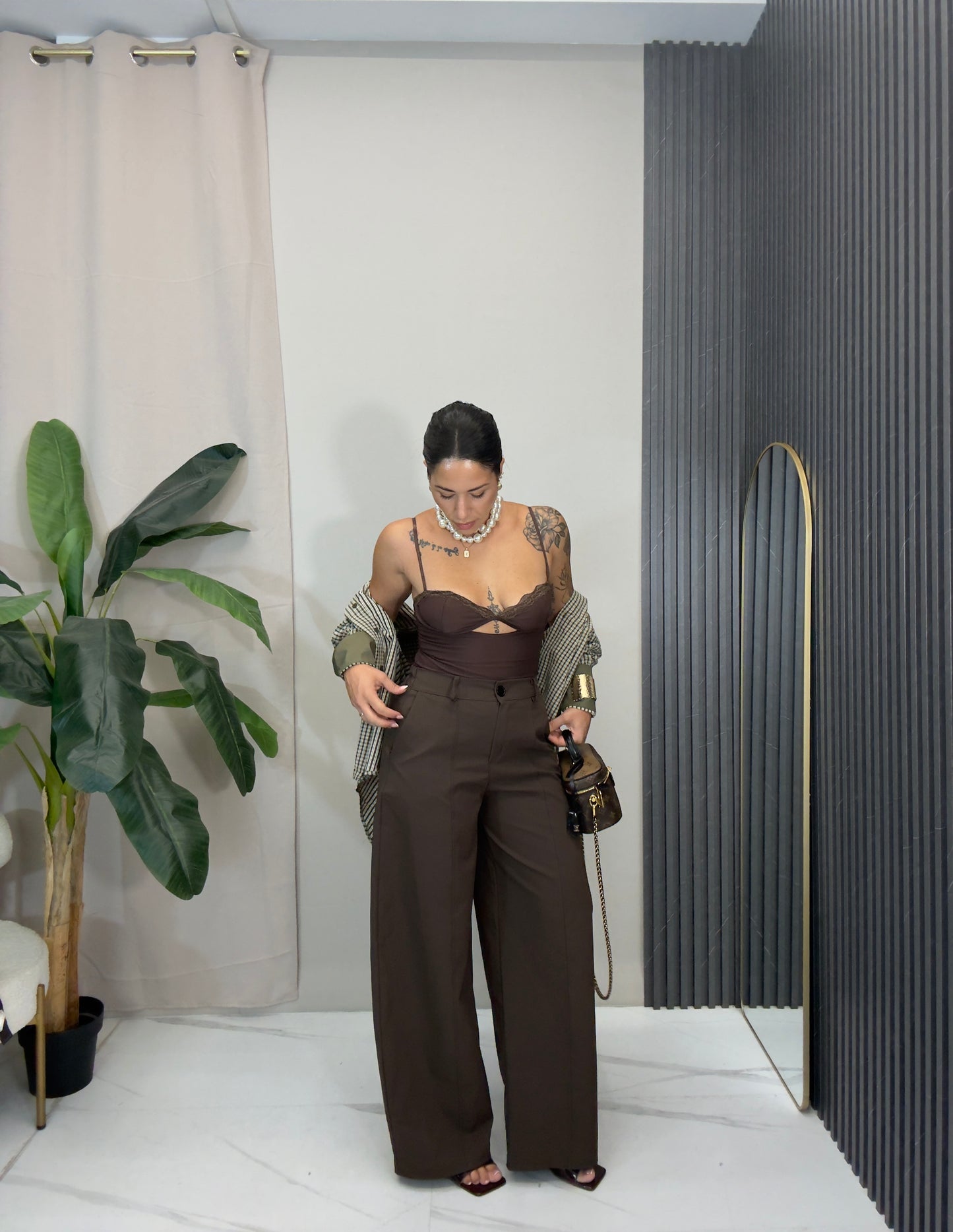 Pantalone sartoriale marrone