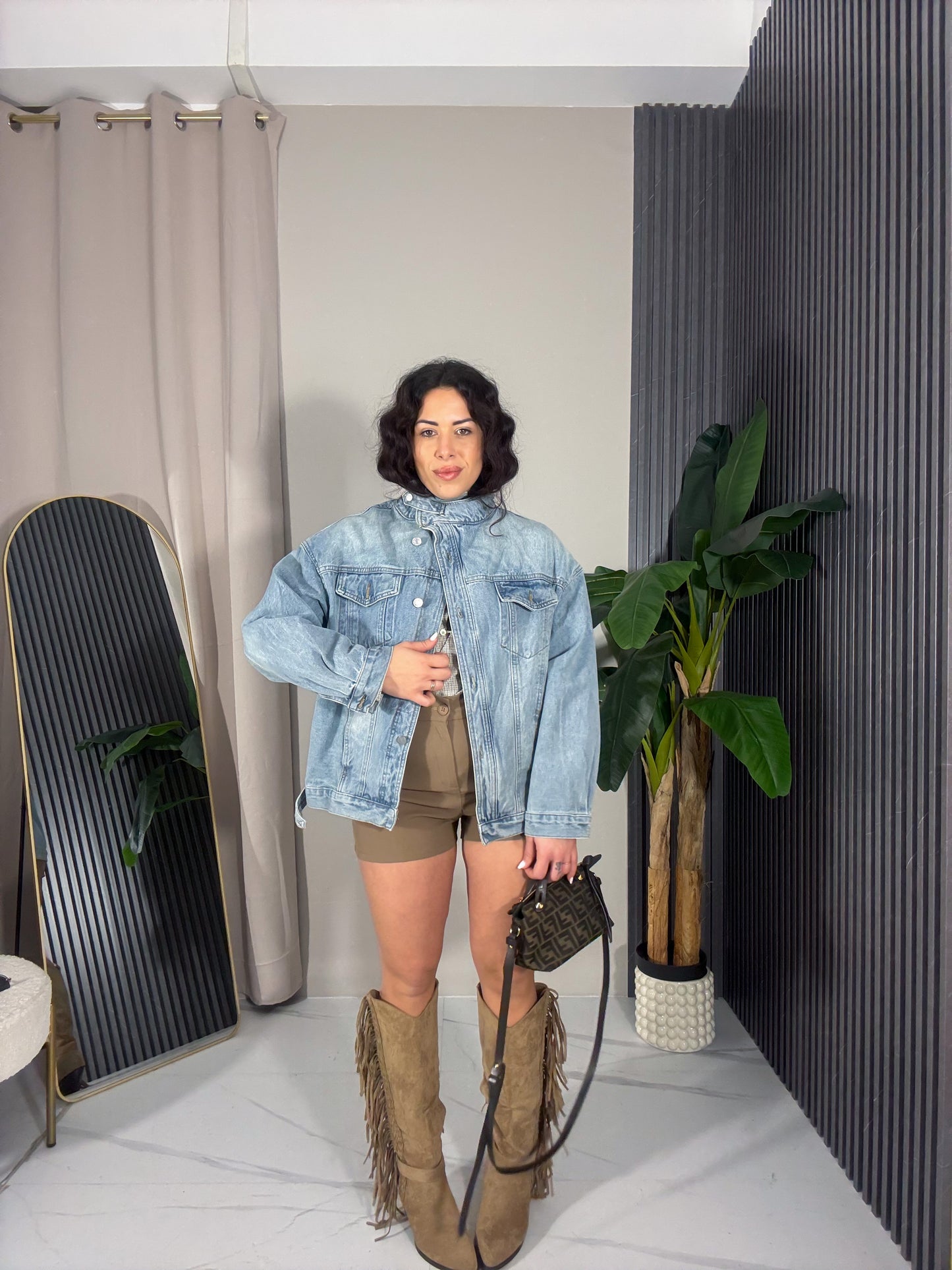 Giacca oversize denim