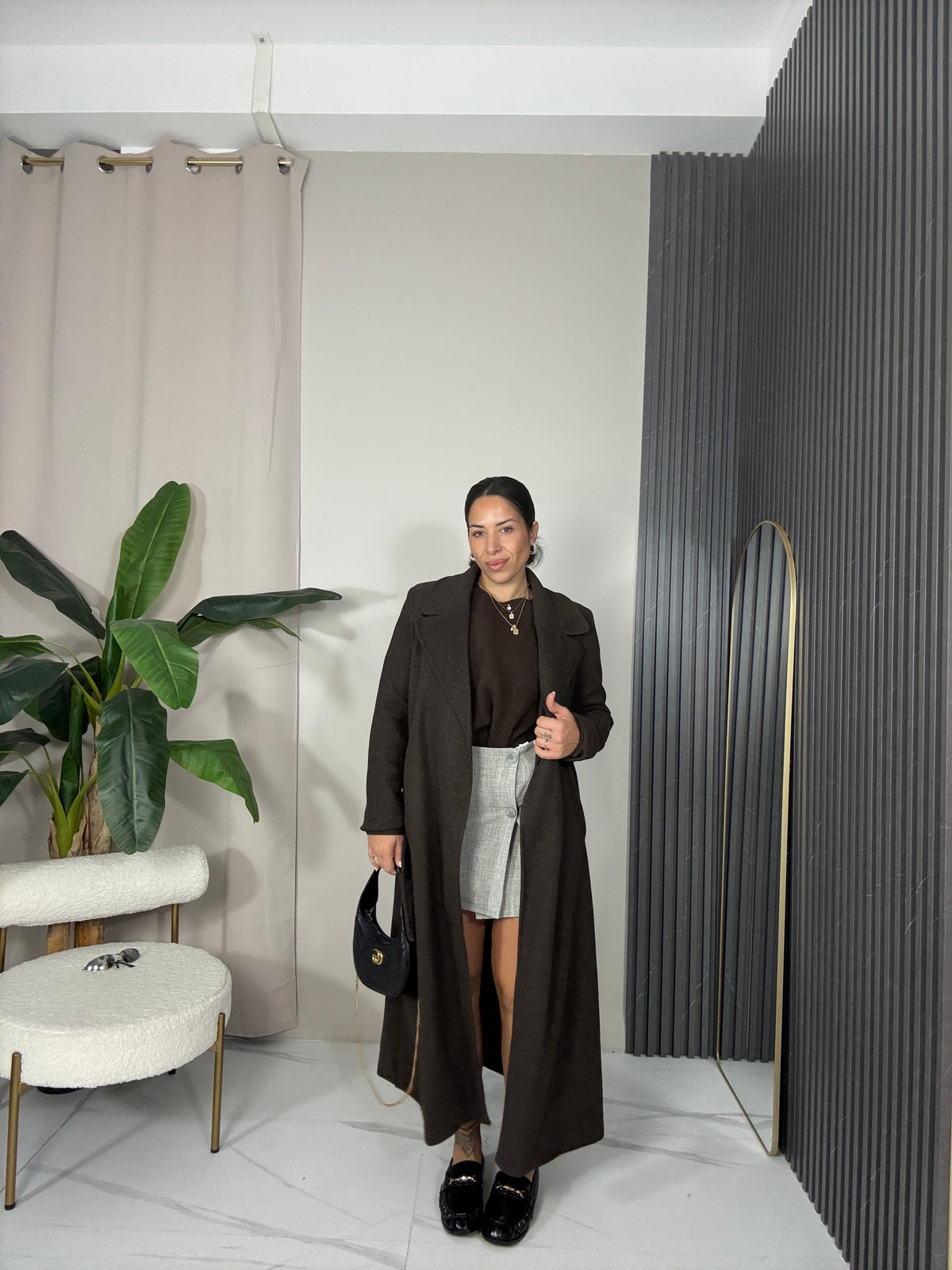 Cappotto lungo marrone