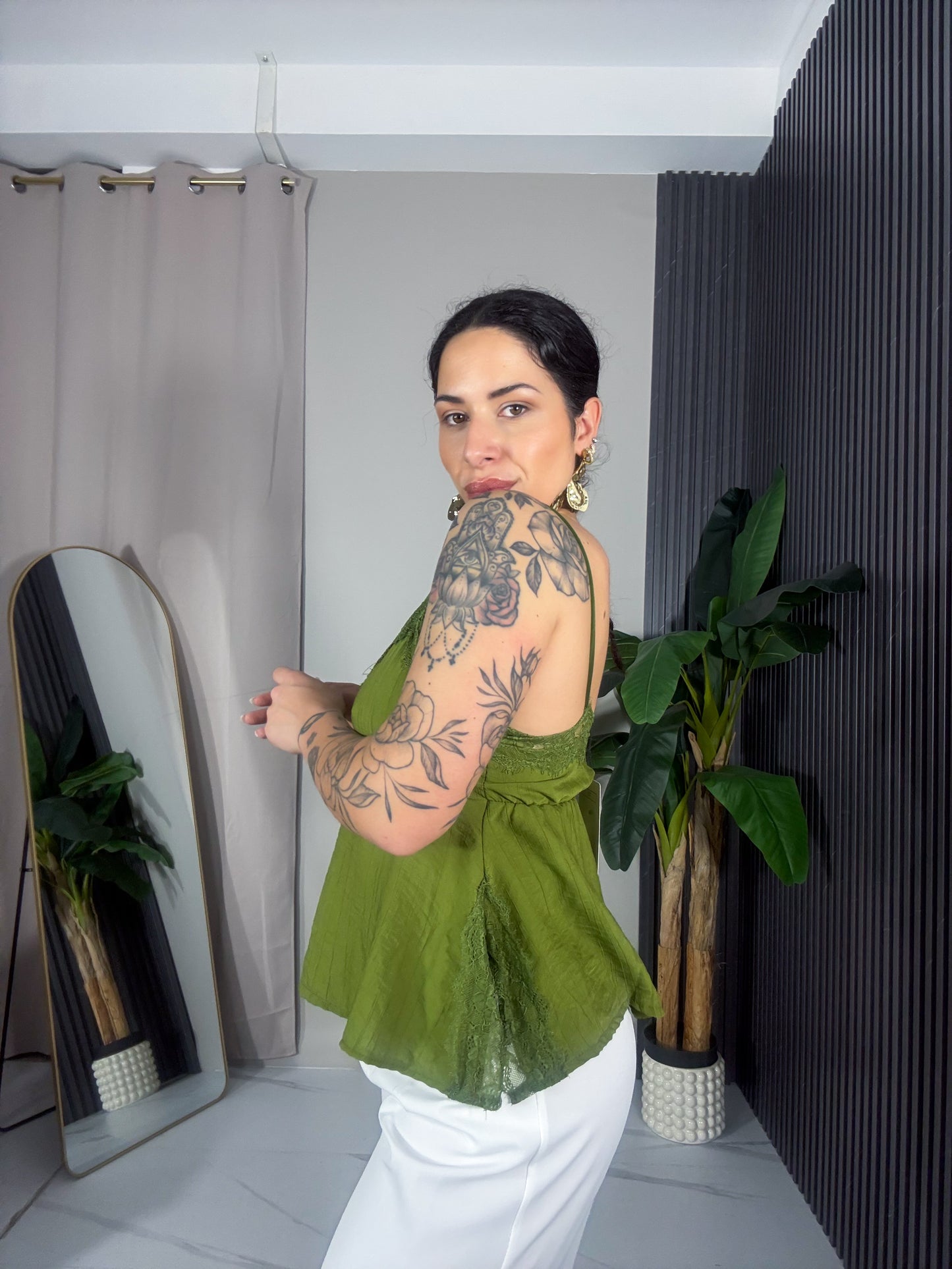Canotta Lingerie pizzo verde