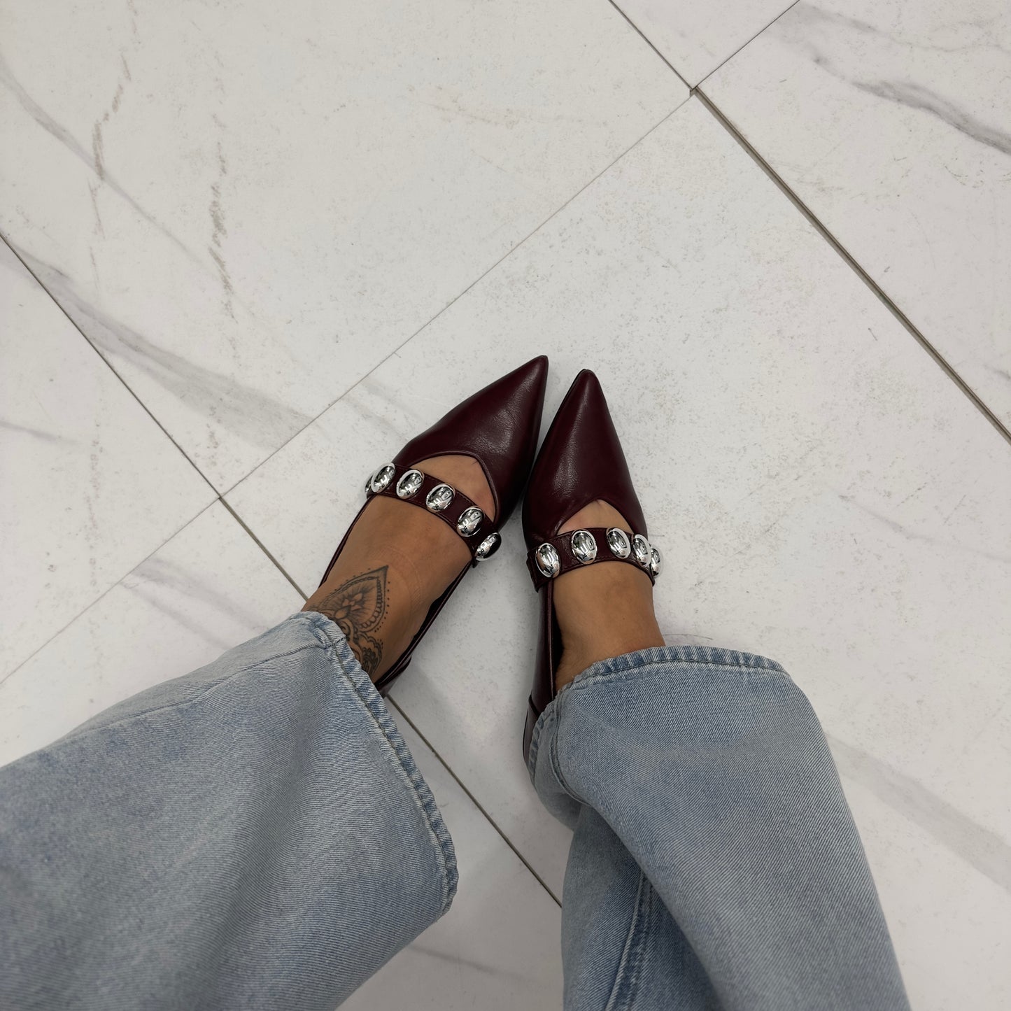 Ballerina borchie argento