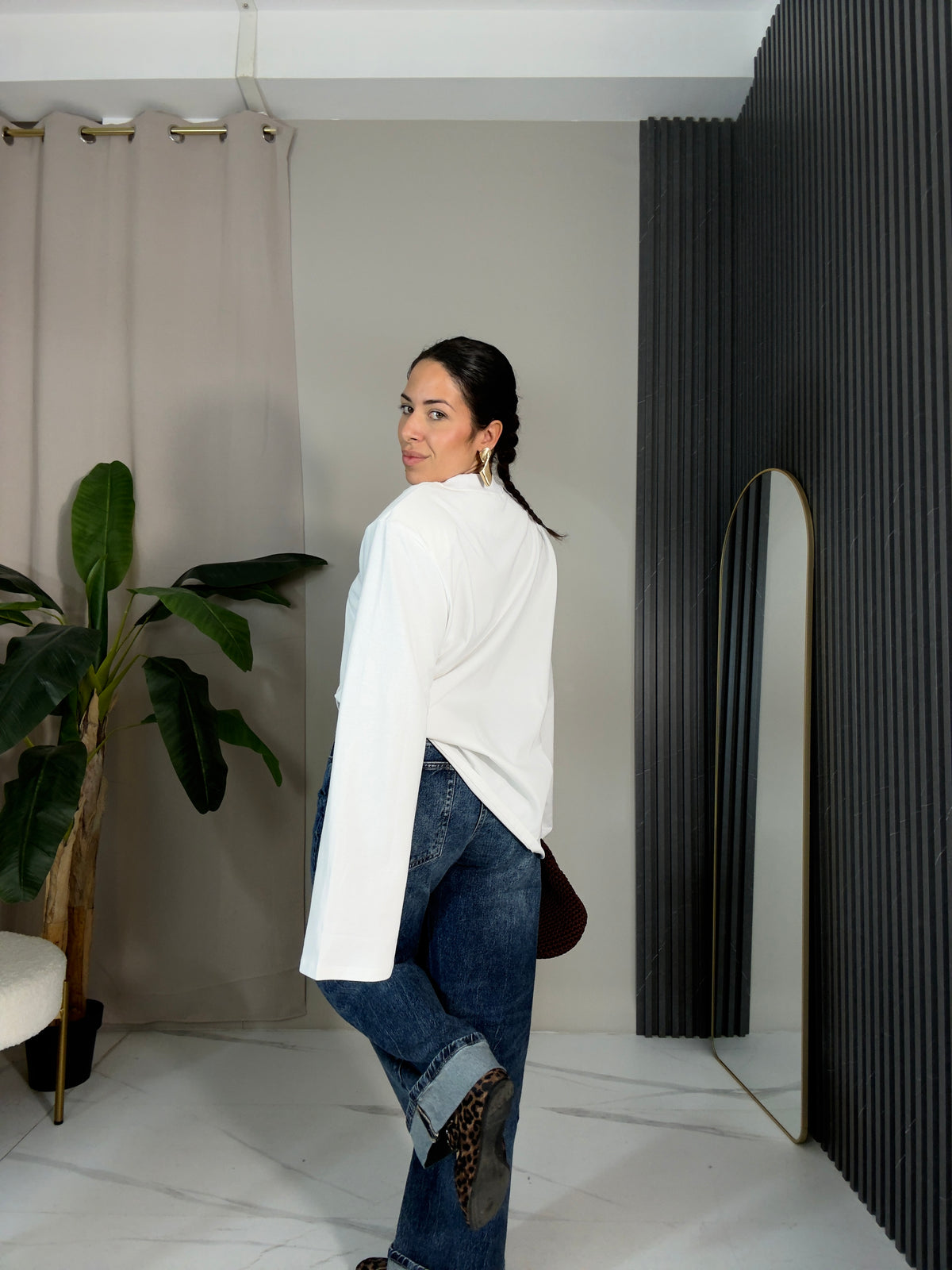 Maglia Strutturata Oversize Bianca