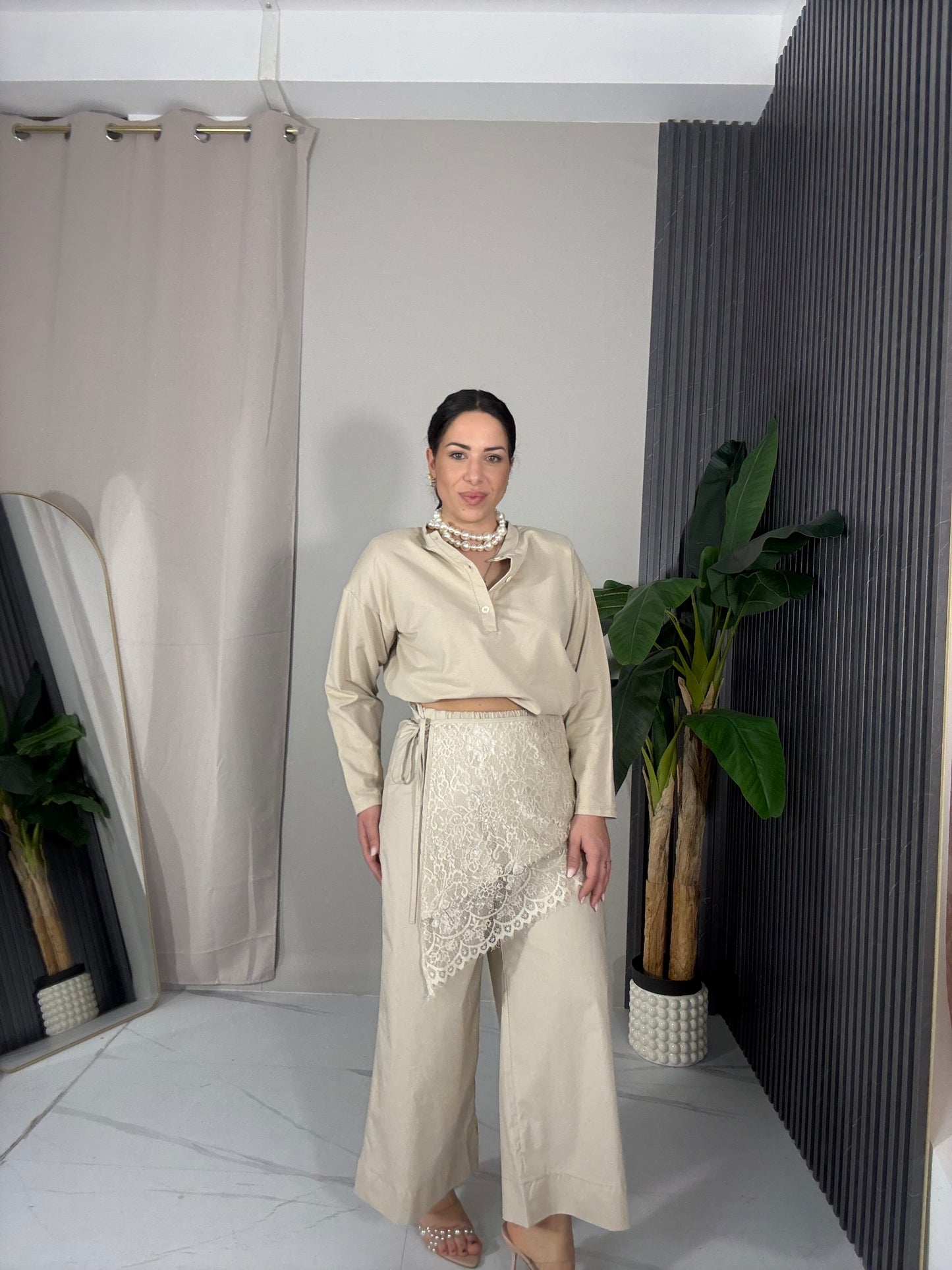 Polo oversize con spallina