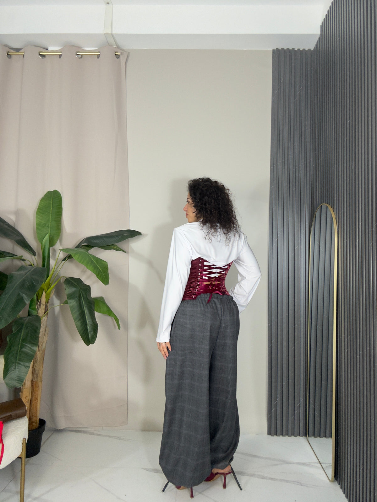 Pantalone tartan grey