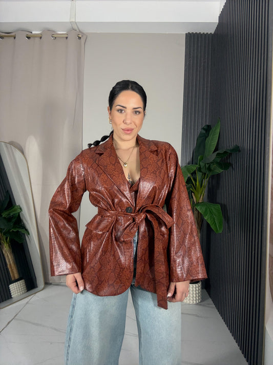 Blazer pitonata arancione