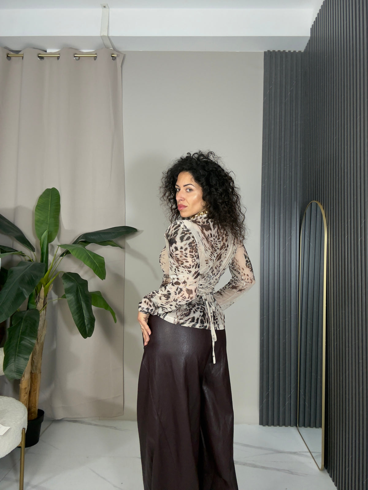Maglia velata animalier