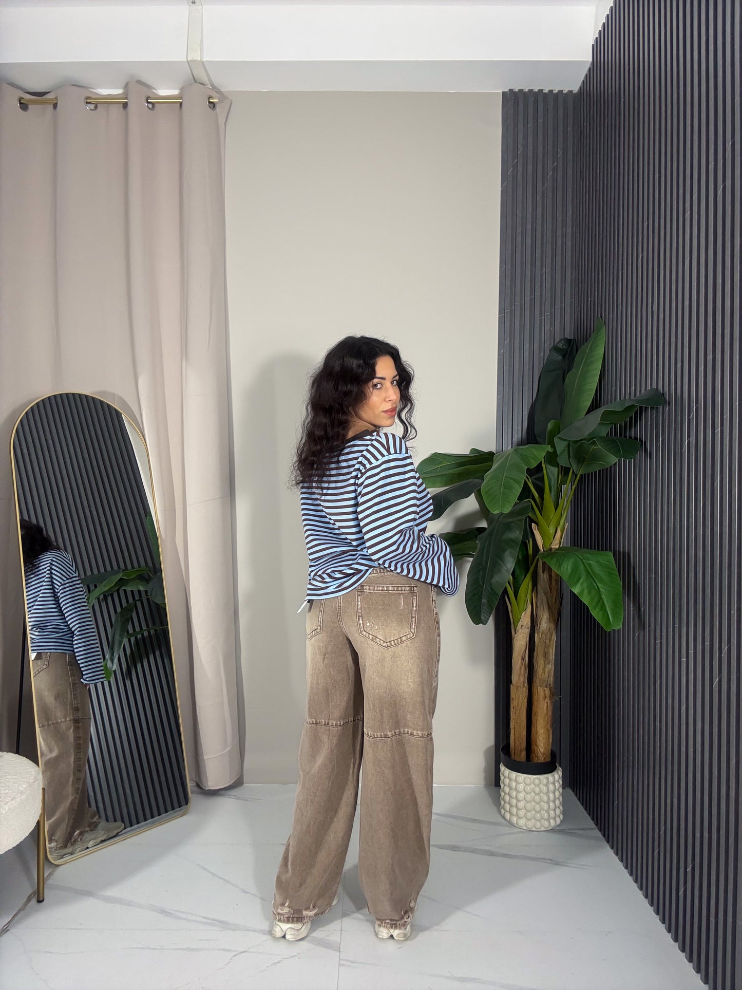 Jeans Balloon Scoloriti Beige