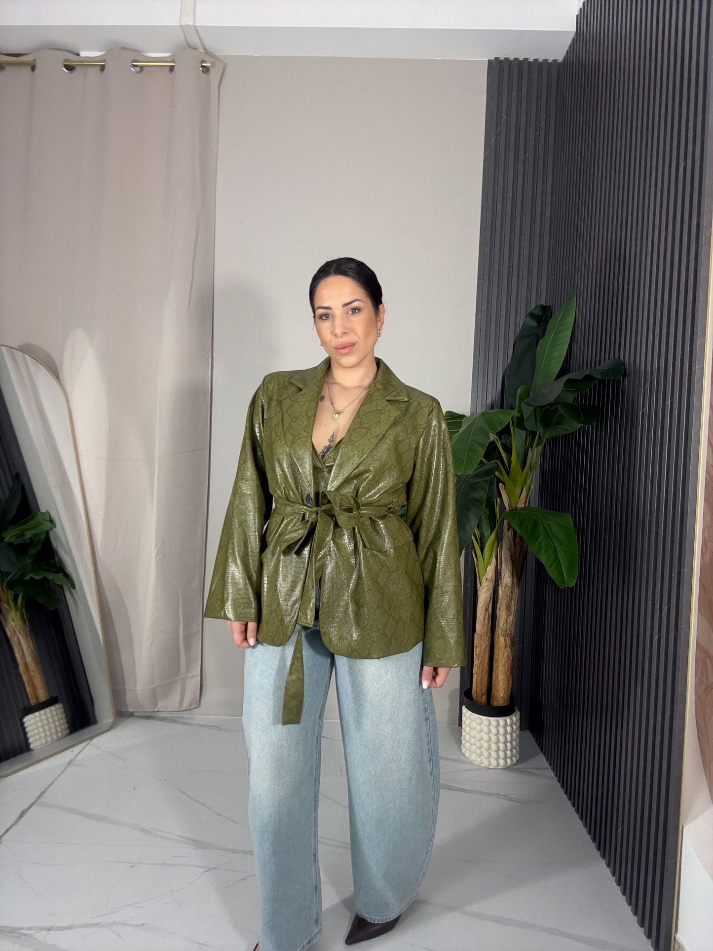 Blazer pitonata verde