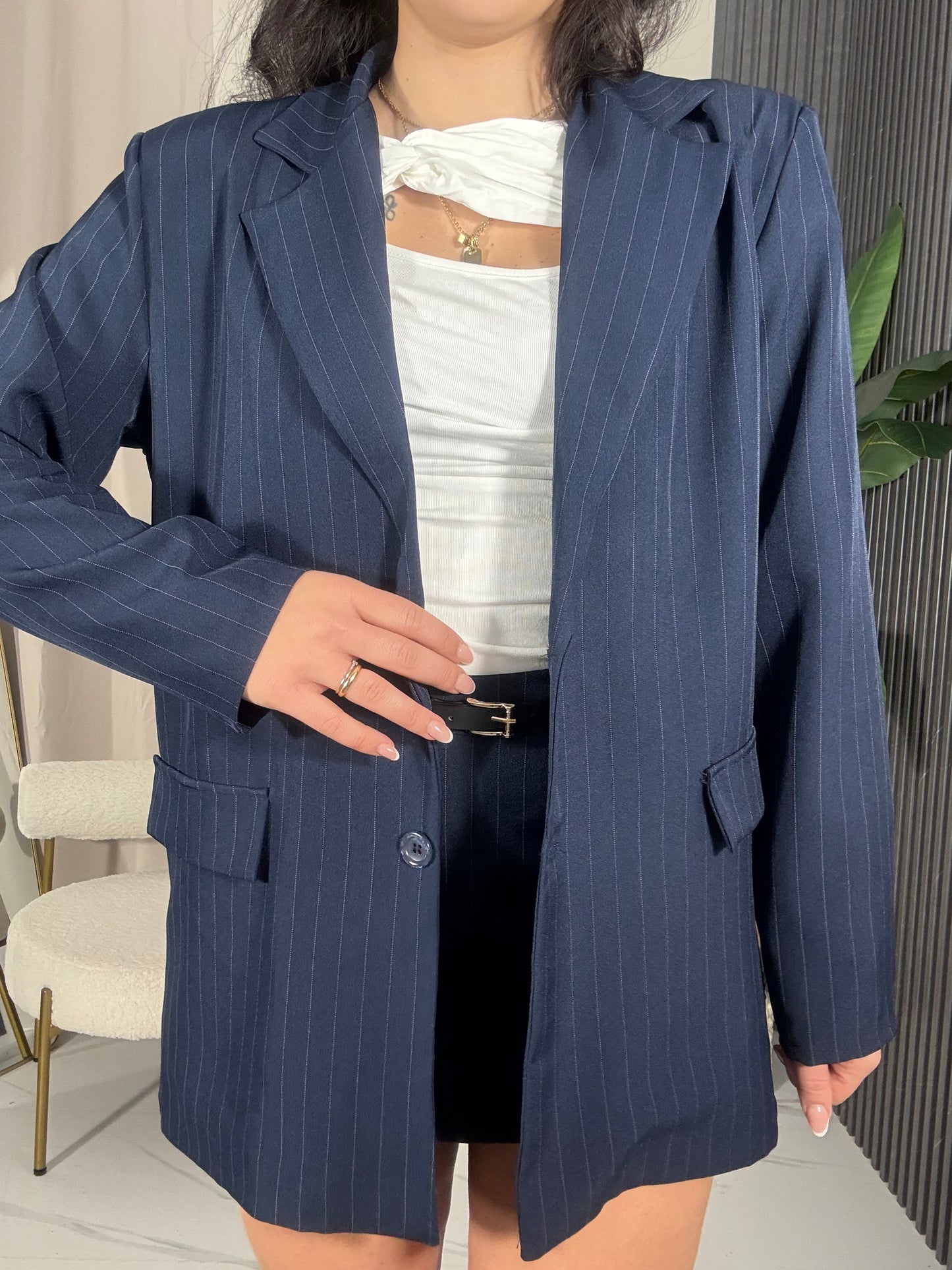 Coordinato due pezzi gessato