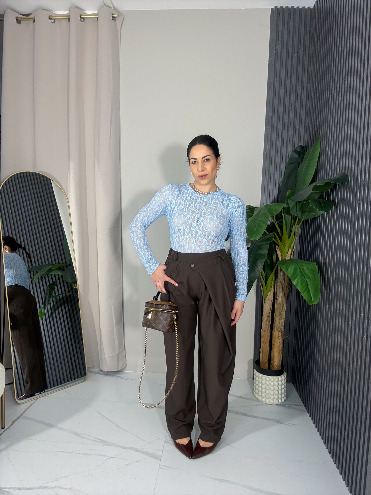 Body Margaret manica lunga celeste