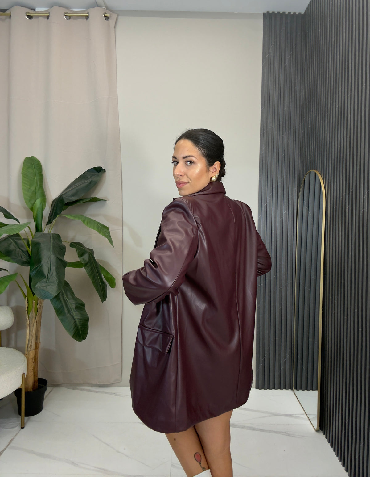 Blazer Over in pelle