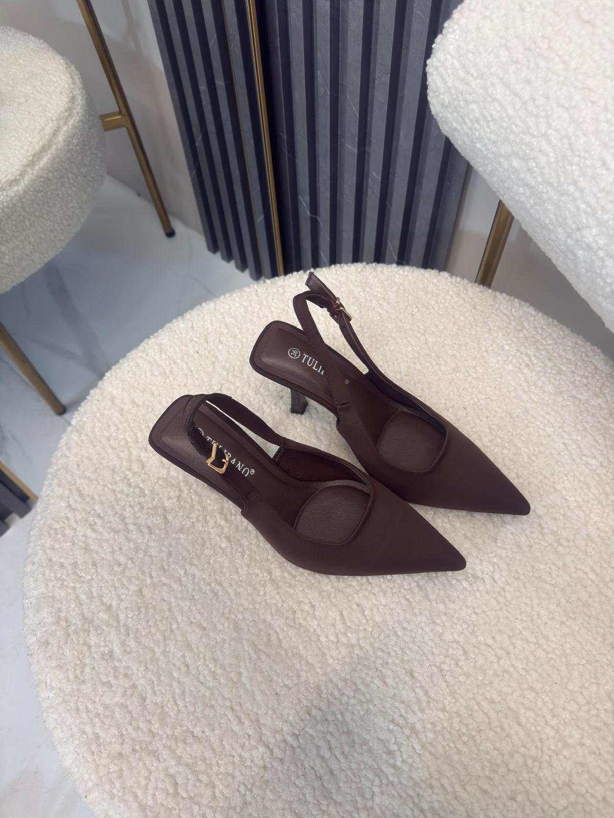 Décolleté Slingback marrone cioccolato